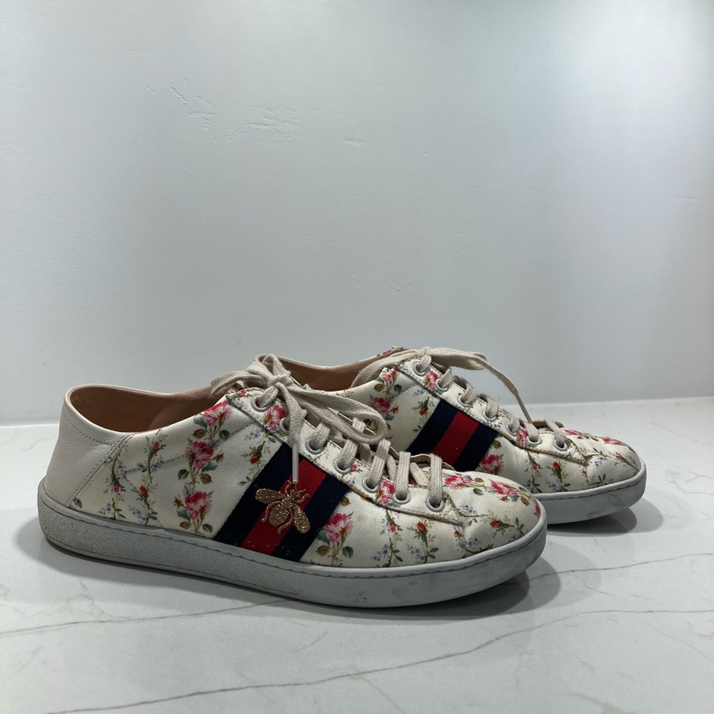 Gucci womens floral printed sneakers